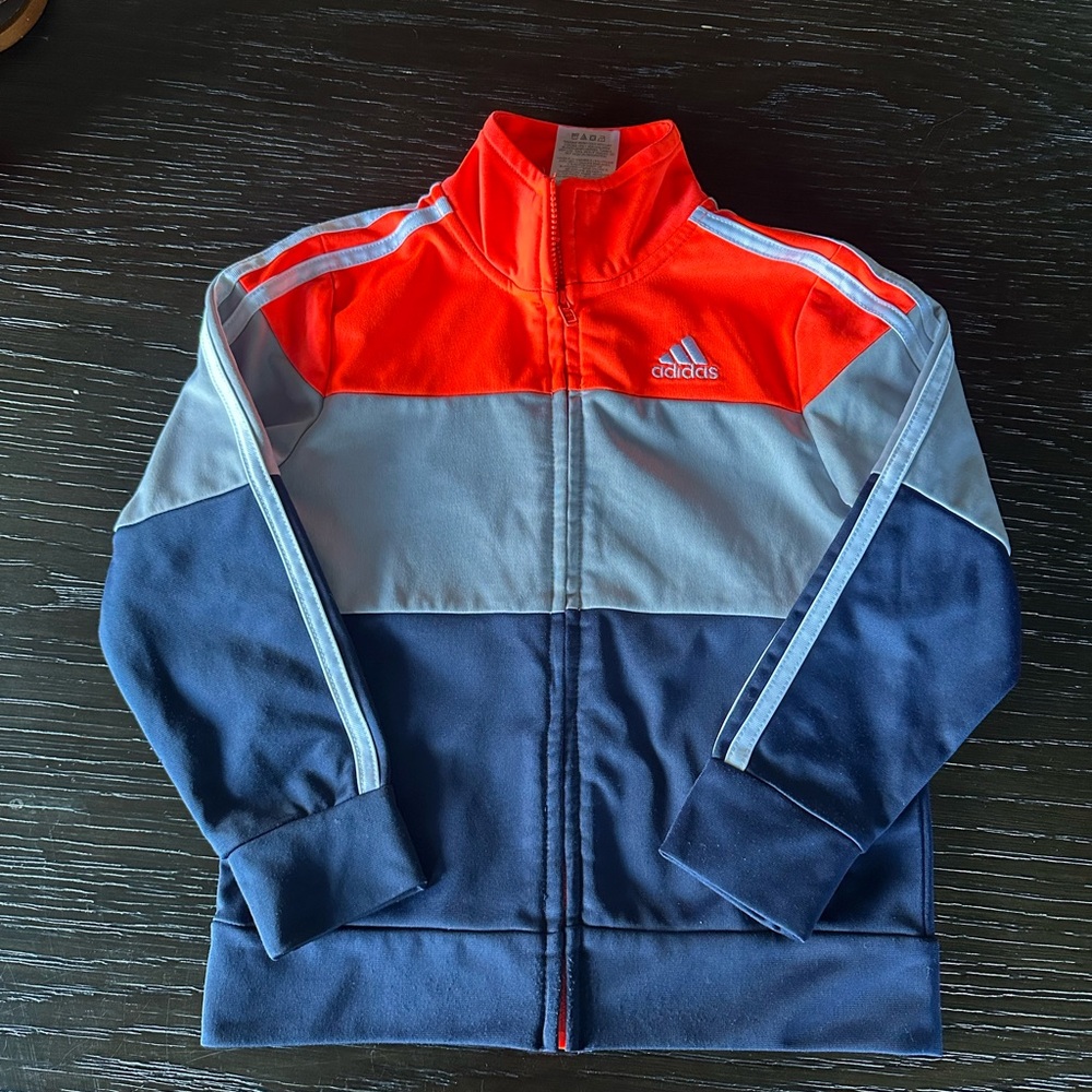 adidas Kids Jacket - Red, Gray, and Blue